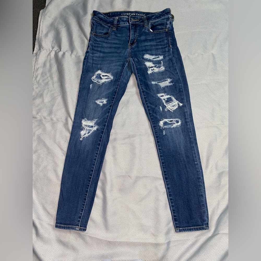 American eagle Ne(x)t level stretch patched jeggings